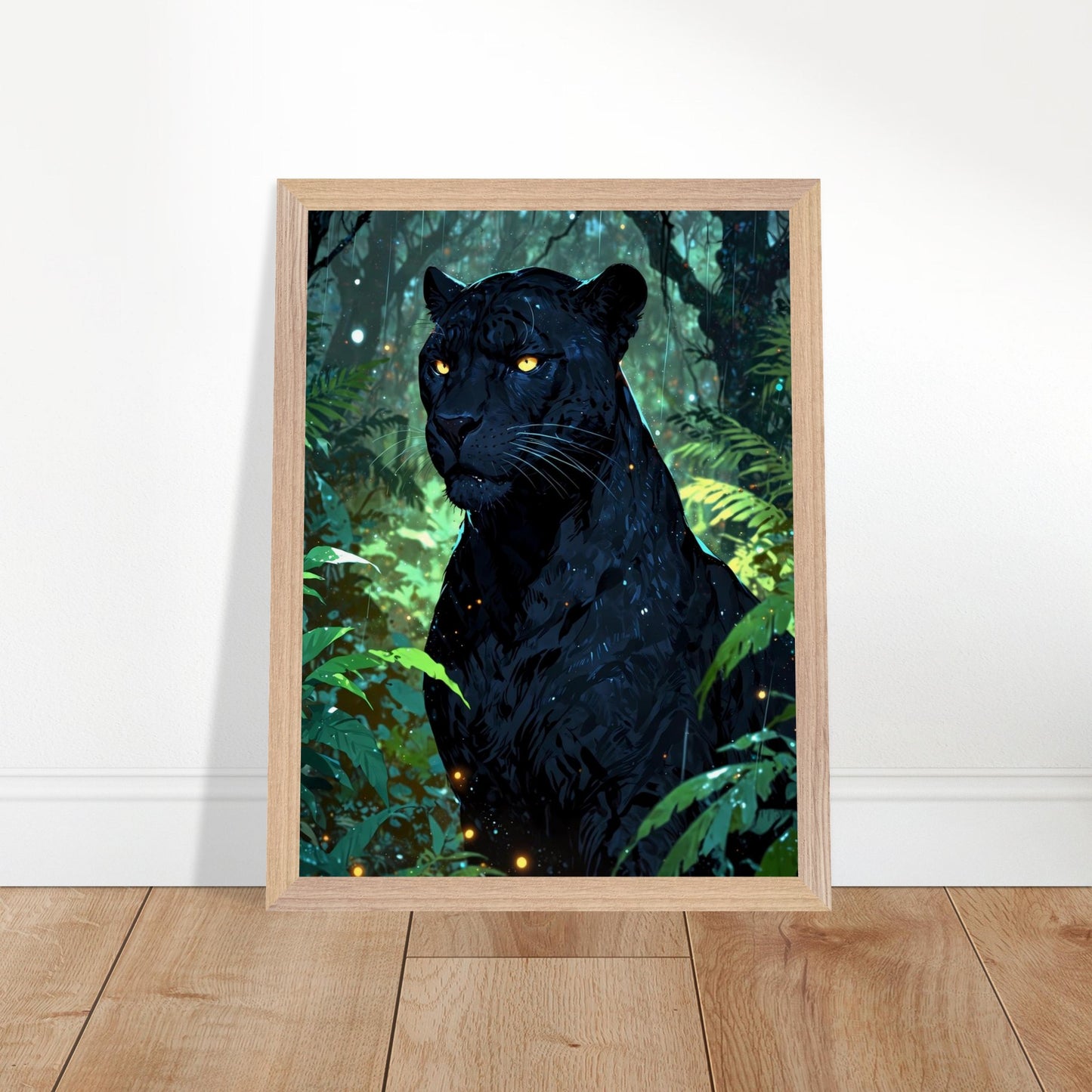 Affiche Panthère noire Encadrée, cadre bois 30x40 cm