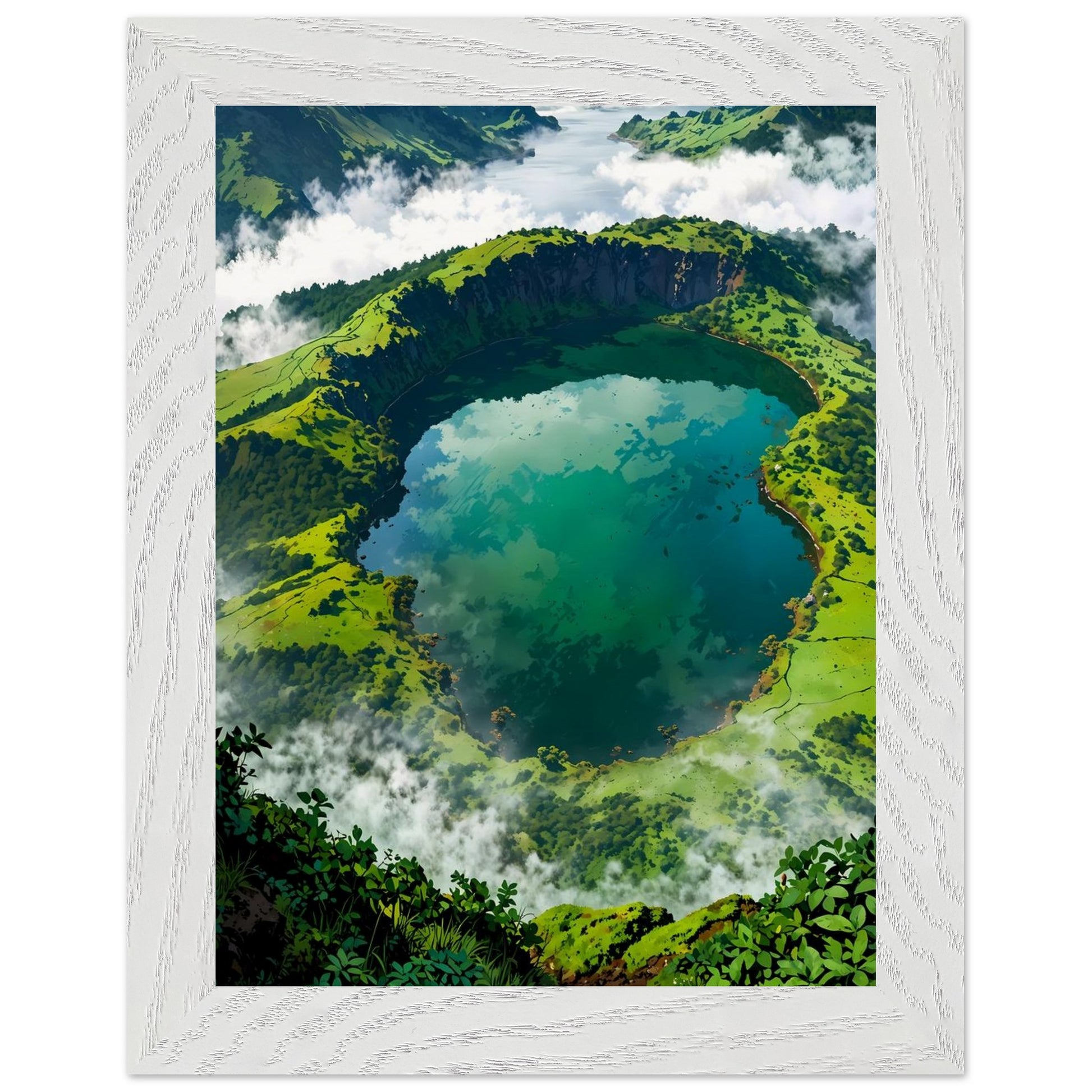 Affiche Paysage des Açores Encadrée, cadre blanc 15x20 cm