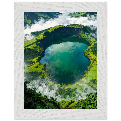 Affiche Paysage des Açores Encadrée, cadre blanc 15x20 cm