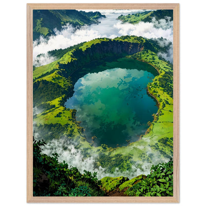 Affiche Paysage des Açores Encadrée, cadre bois 45x60 cm