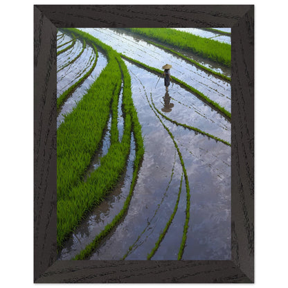 Affiche Paysanne Encadrée, cadre noir 15x20 cm