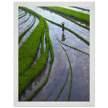 Affiche Paysanne Encadrée, cadre blanc 30x40 cm