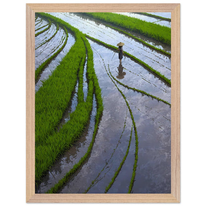 Affiche Paysanne Encadrée, cadre bois 30x40 cm