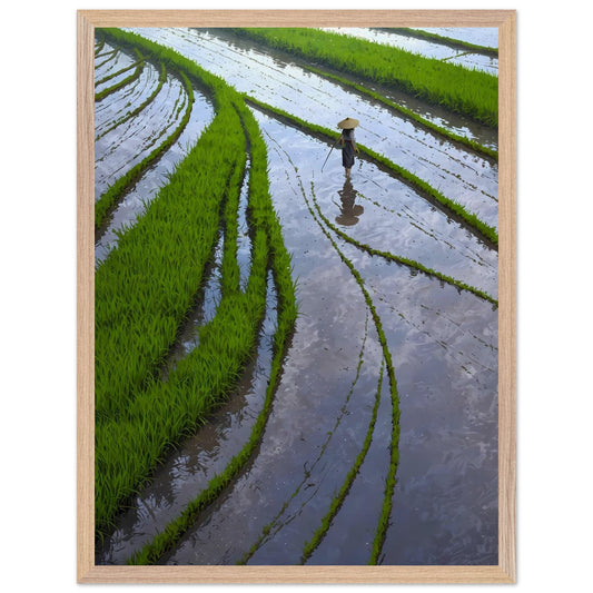 Affiche Paysanne Encadrée, cadre bois 45x60 cm