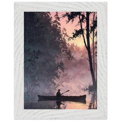 Affiche Pêcheur Encadrée, cadre blanc 15x20 cm