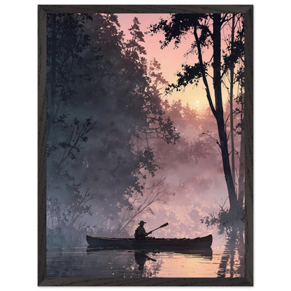 Affiche Pêcheur Encadrée, cadre noir 45x60 cm