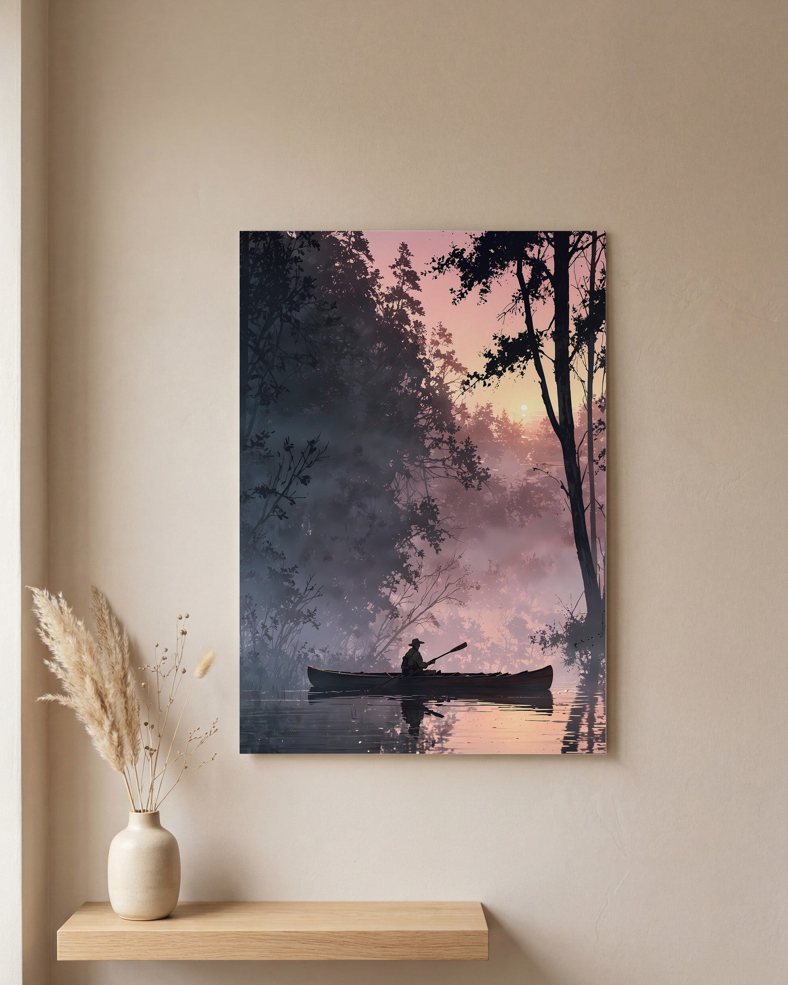 Affiche Pêcheur, mockup sur un mur epure, Muchimura