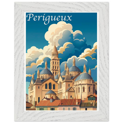 Affiche Périgueux - Encadrée, cadre blanc 15x20 cm