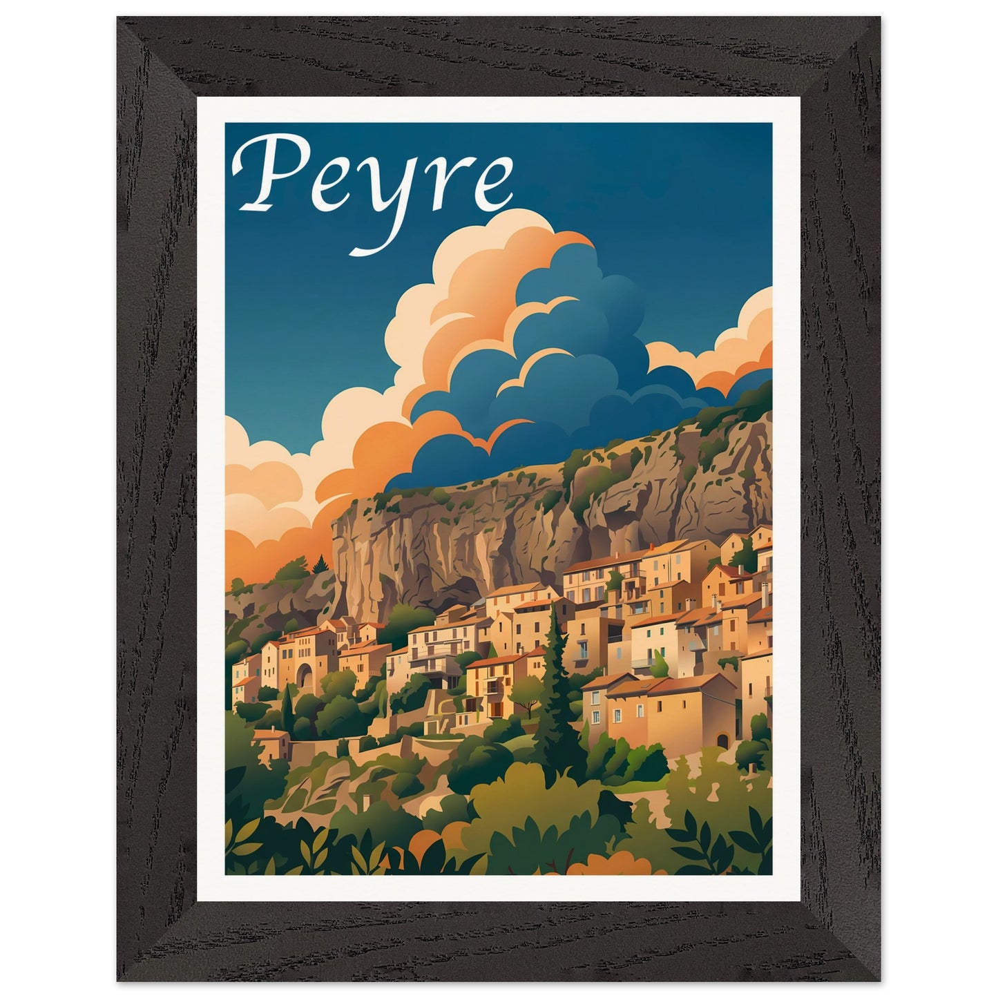 Affiche Peyre - Encadrée, cadre noir 15x20 cm