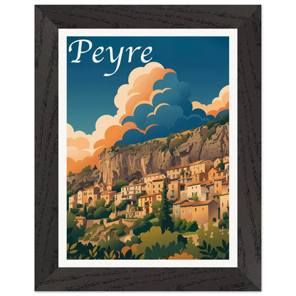 Affiche Peyre - Encadrée, cadre noir 15x20 cm
