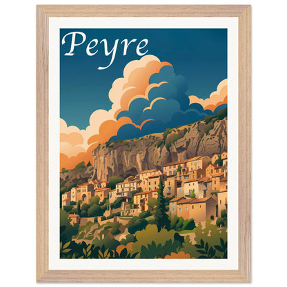 Affiche Peyre - Encadrée, cadre bois 30x40 cm