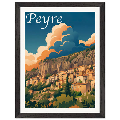 Affiche Peyre - Encadrée, cadre noir 30x40 cm