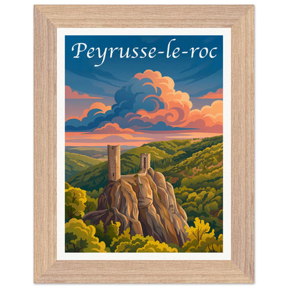 Affiche Peyrusse-le-Roc - Encadrée, cadre bois 15x20 cm
