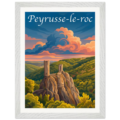 Affiche Peyrusse-le-Roc - Encadrée, cadre blanc 30x40 cm