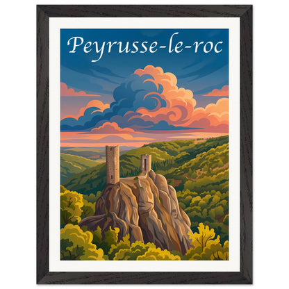 Affiche Peyrusse-le-Roc - Encadrée, cadre noir 30x40 cm