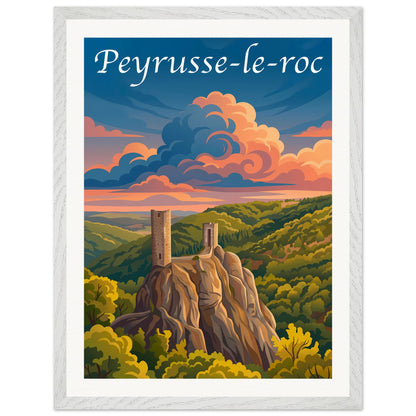 Affiche Peyrusse-le-Roc - Encadrée, cadre blanc 45x60 cm