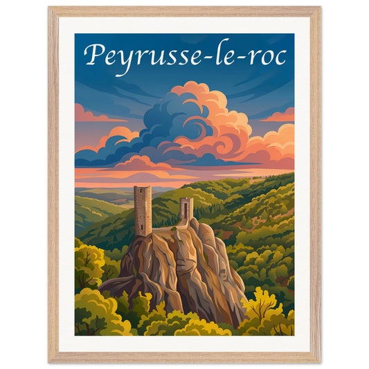 Affiche Peyrusse-le-Roc - Encadrée, cadre bois 45x60 cm
