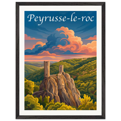 Affiche Peyrusse-le-Roc - Encadrée, cadre noir 45x60 cm