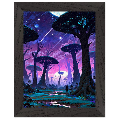 Affiche Planète anneau Encadrée, cadre noir 15x20 cm