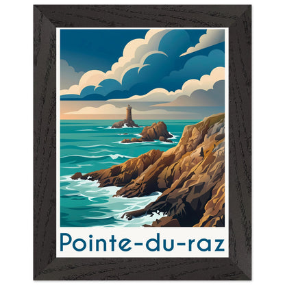 Affiche Pointe du Raz - Encadrée, cadre noir 15x20 cm