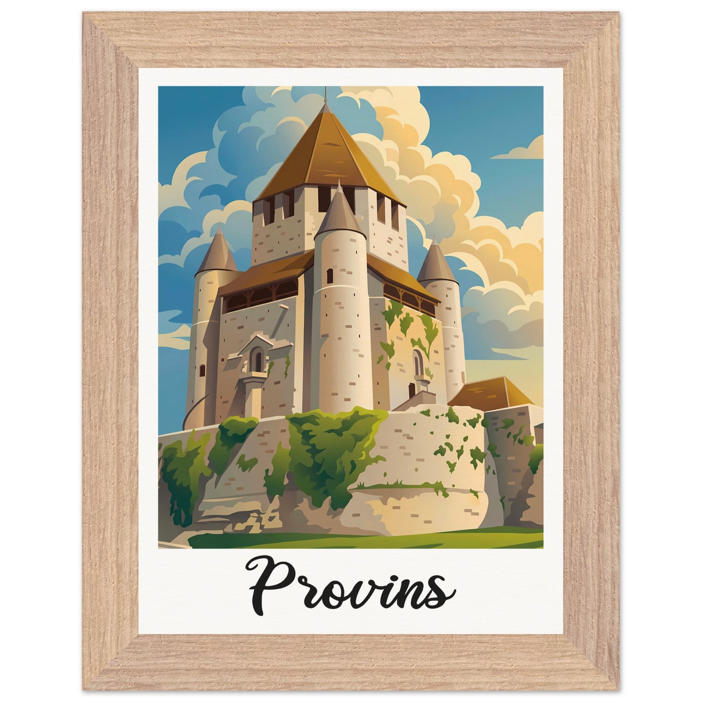 Affiche Provins - Encadrée, cadre bois 15x20 cm