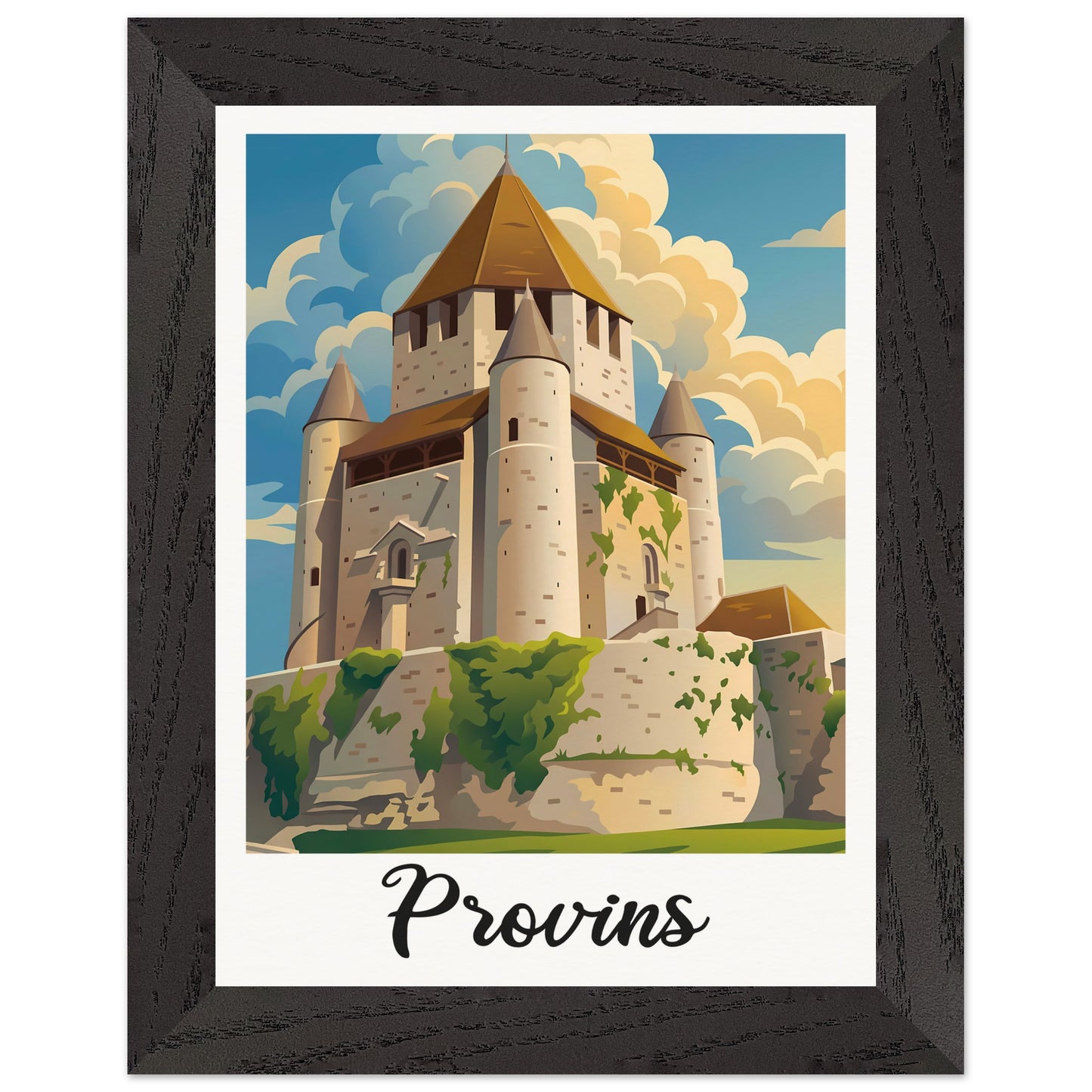 Affiche Provins - Encadrée, cadre noir 15x20 cm