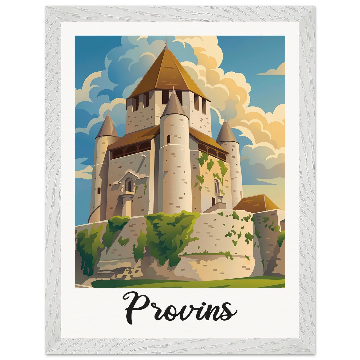 Affiche Provins - Encadrée, cadre blanc 30x40 cm