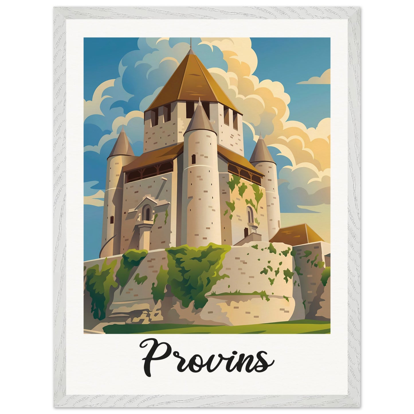 Affiche Provins - Encadrée, cadre blanc 45x60 cm