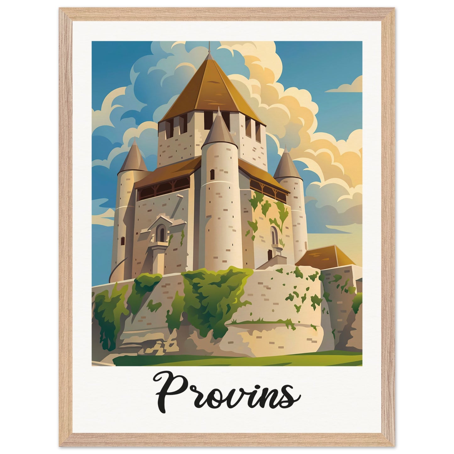 Affiche Provins - Encadrée, cadre bois 45x60 cm