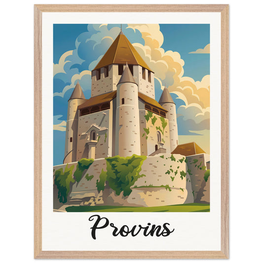 Affiche Provins - Encadrée, cadre bois 45x60 cm