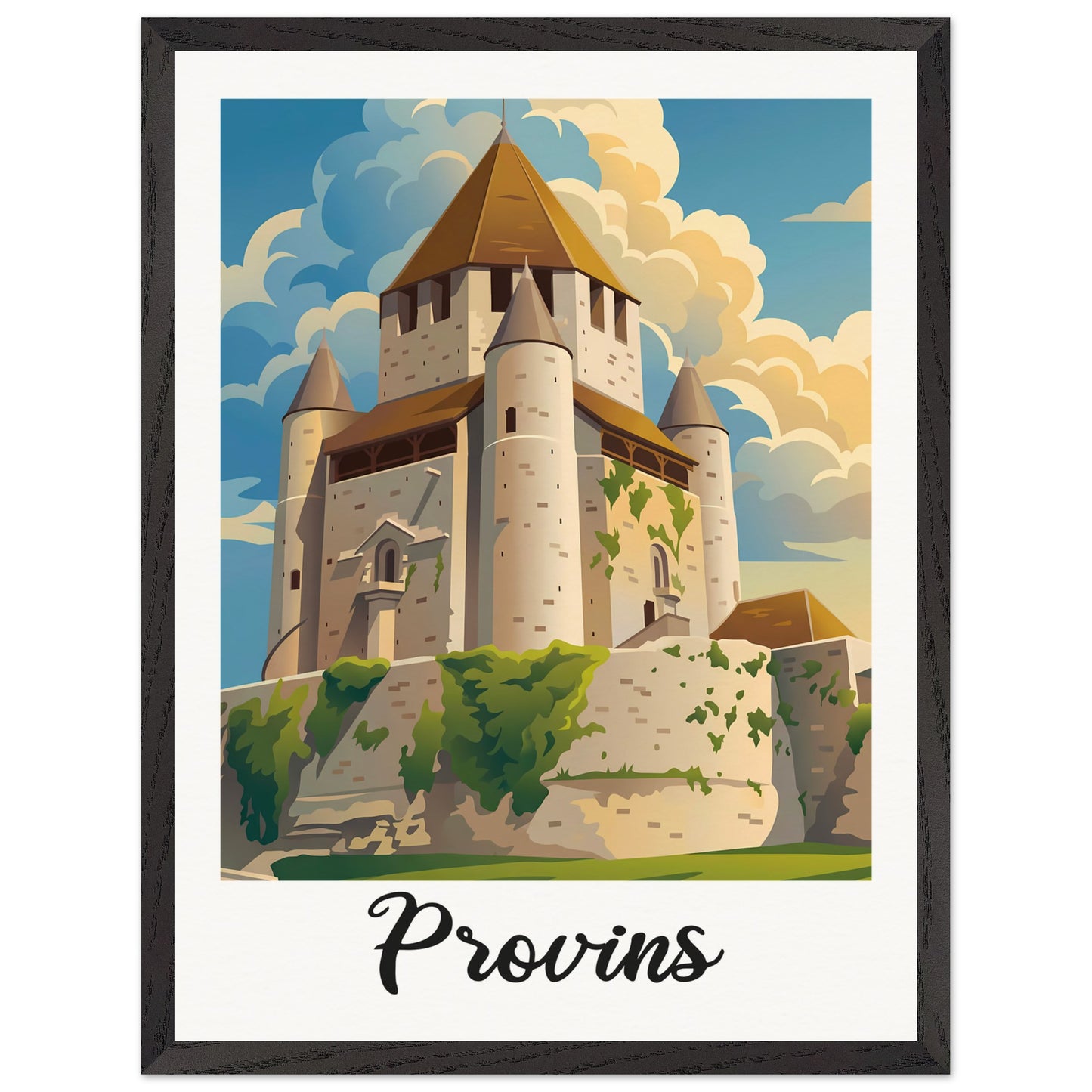 Affiche Provins - Encadrée, cadre noir 45x60 cm