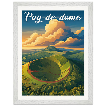 Affiche Puy-de-Dôme - Encadrée, cadre blanc 30x40 cm