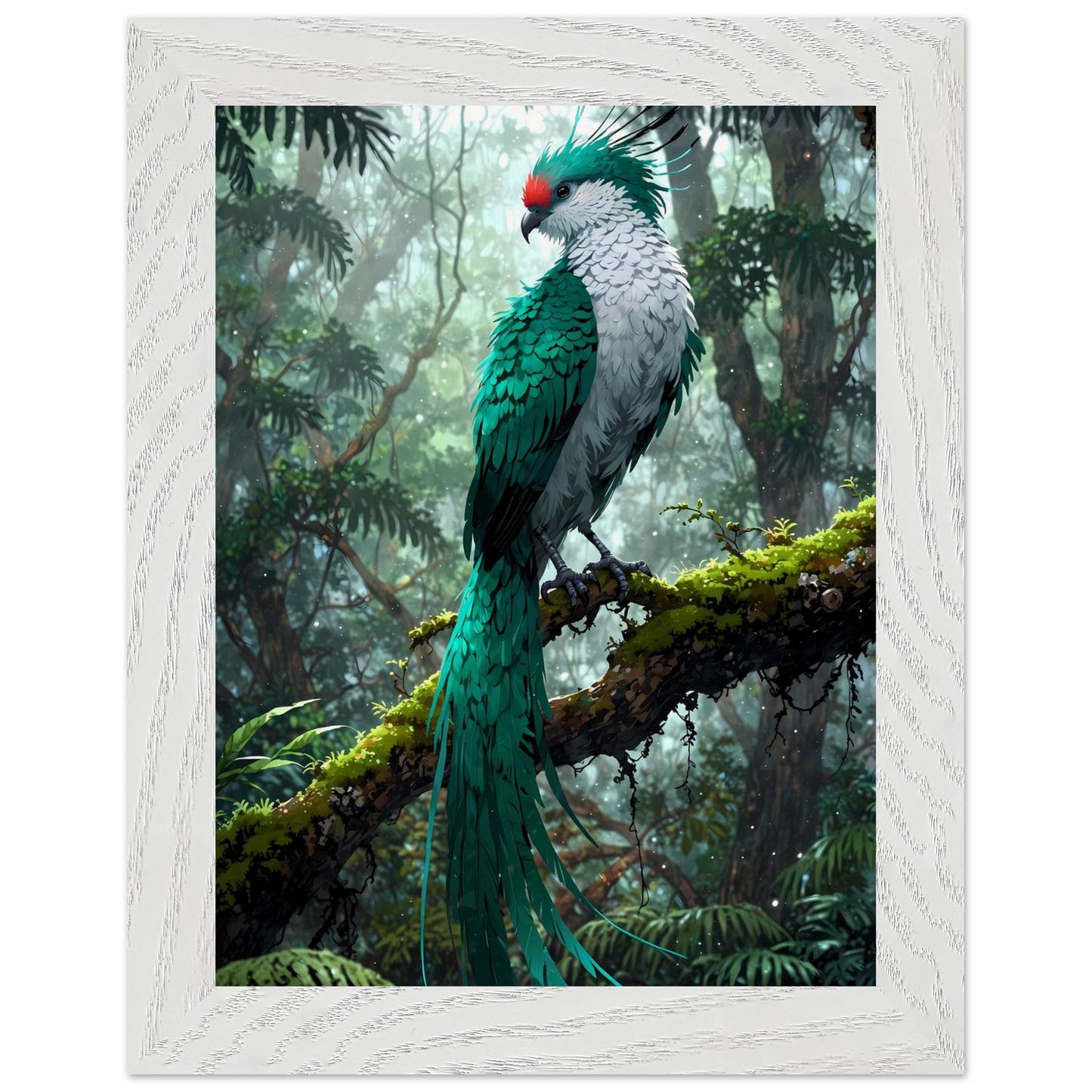 Affiche Quetzal Resplendissant Encadrée, cadre blanc 15x20 cm