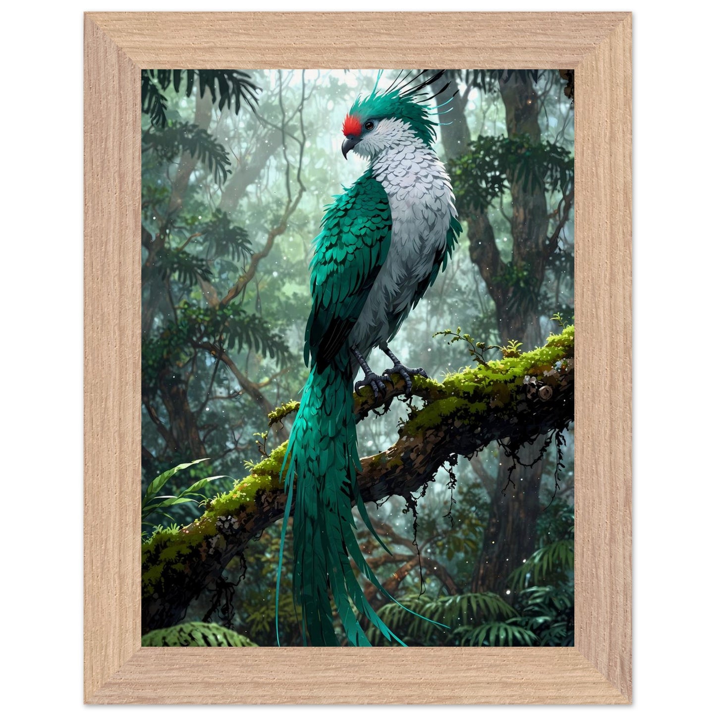 Affiche Quetzal Resplendissant Encadrée, cadre bois 15x20 cm