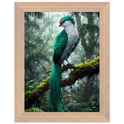Affiche Quetzal Resplendissant Encadrée, cadre bois 15x20 cm