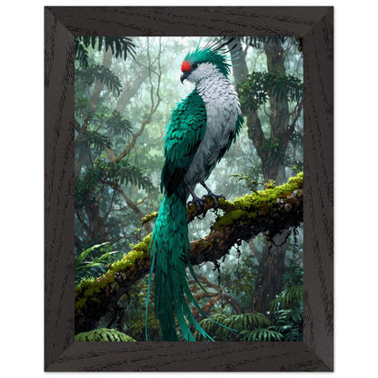 Affiche Quetzal Resplendissant Encadrée, cadre noir 15x20 cm