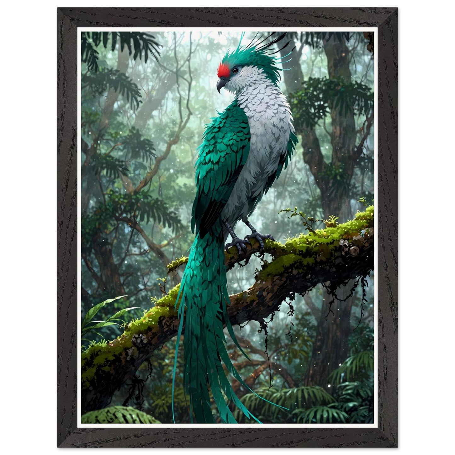 Affiche Quetzal Resplendissant Encadrée, cadre noir 30x40 cm