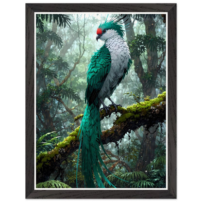 Affiche Quetzal Resplendissant Encadrée, cadre noir 30x40 cm