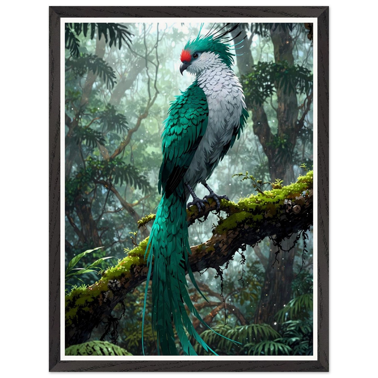 Affiche Quetzal Resplendissant Encadrée, cadre noir 45x60 cm