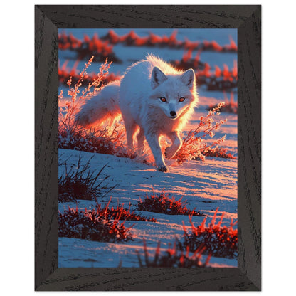 Affiche Renard arctique Encadrée, cadre noir 15x20 cm