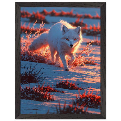 Affiche Renard arctique Encadrée, cadre noir 30x40 cm