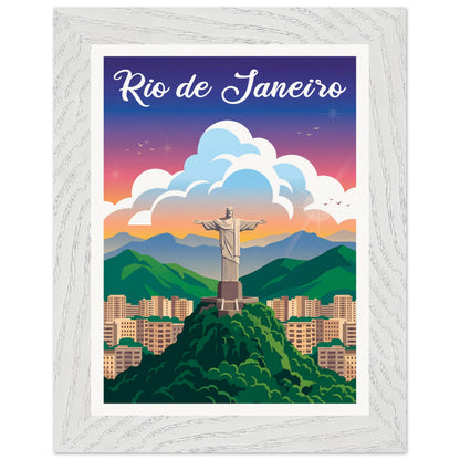 Affiche Rio de Janeiro - Encadrée, cadre blanc 15x20 cm