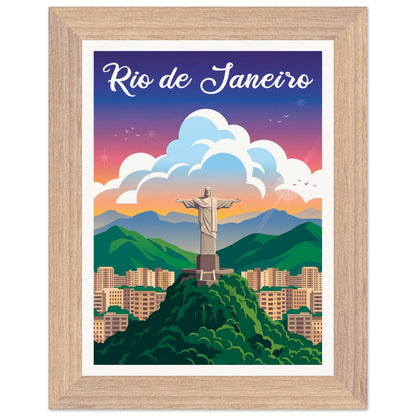 Affiche Rio de Janeiro - Encadrée, cadre bois 15x20 cm