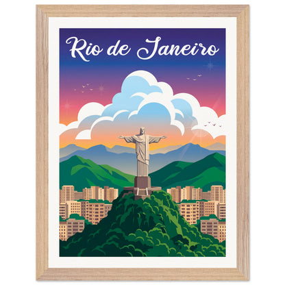 Affiche Rio de Janeiro - Encadrée, cadre bois 30x40 cm