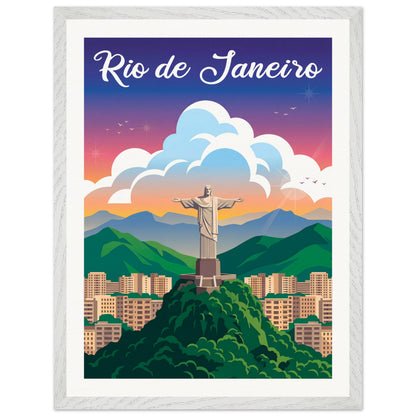 Affiche Rio de Janeiro - Encadrée, cadre blanc 45x60 cm