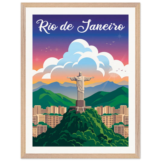Affiche Rio de Janeiro - Encadrée, cadre bois 45x60 cm