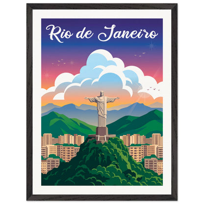 Affiche Rio de Janeiro - Encadrée, cadre noir 45x60 cm