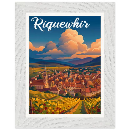 Affiche Riquewihr - Encadrée, cadre blanc 15x20 cm
