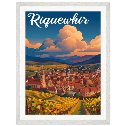 Affiche Riquewihr - Encadrée, cadre blanc 45x60 cm