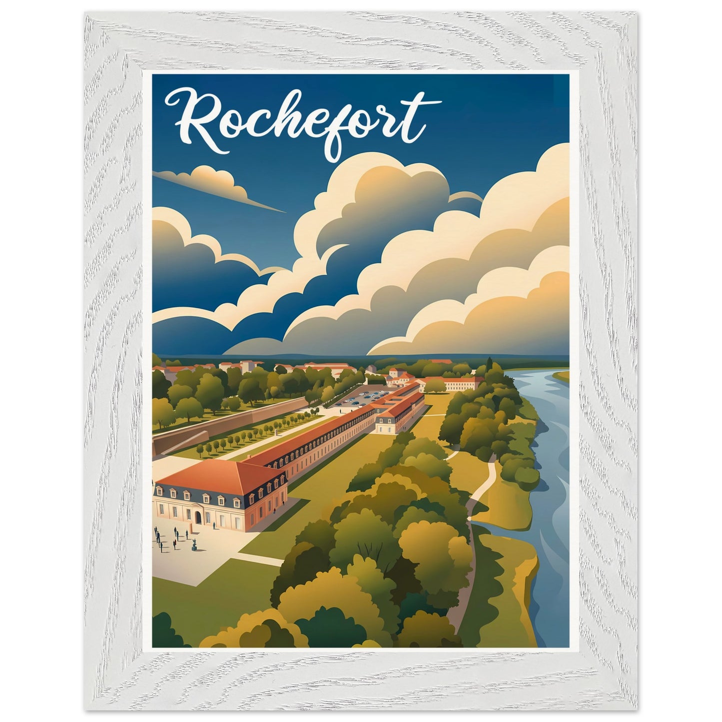 Affiche Rochefort - Encadrée, cadre blanc 15x20 cm